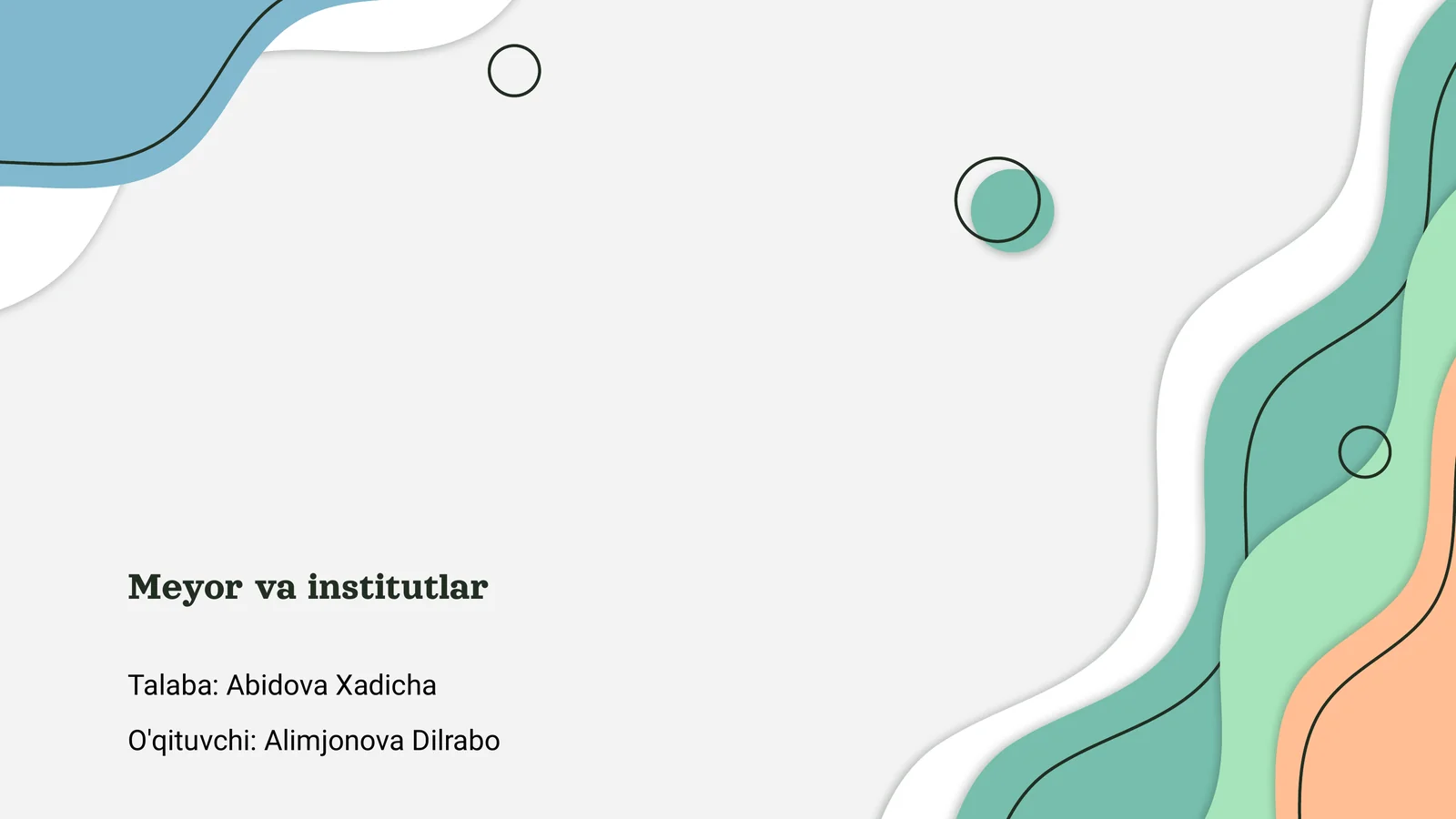 Meyor va institutlar