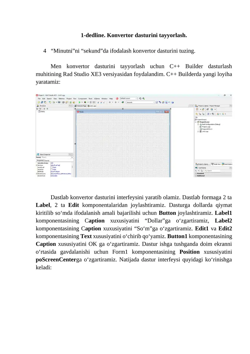 “Minutni”ni “sekund”da ifodalash konvertor dasturi