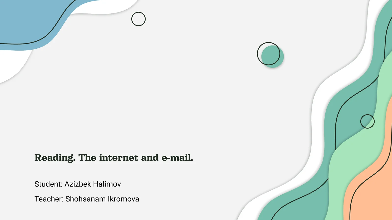 Reading. The internet and e-mail