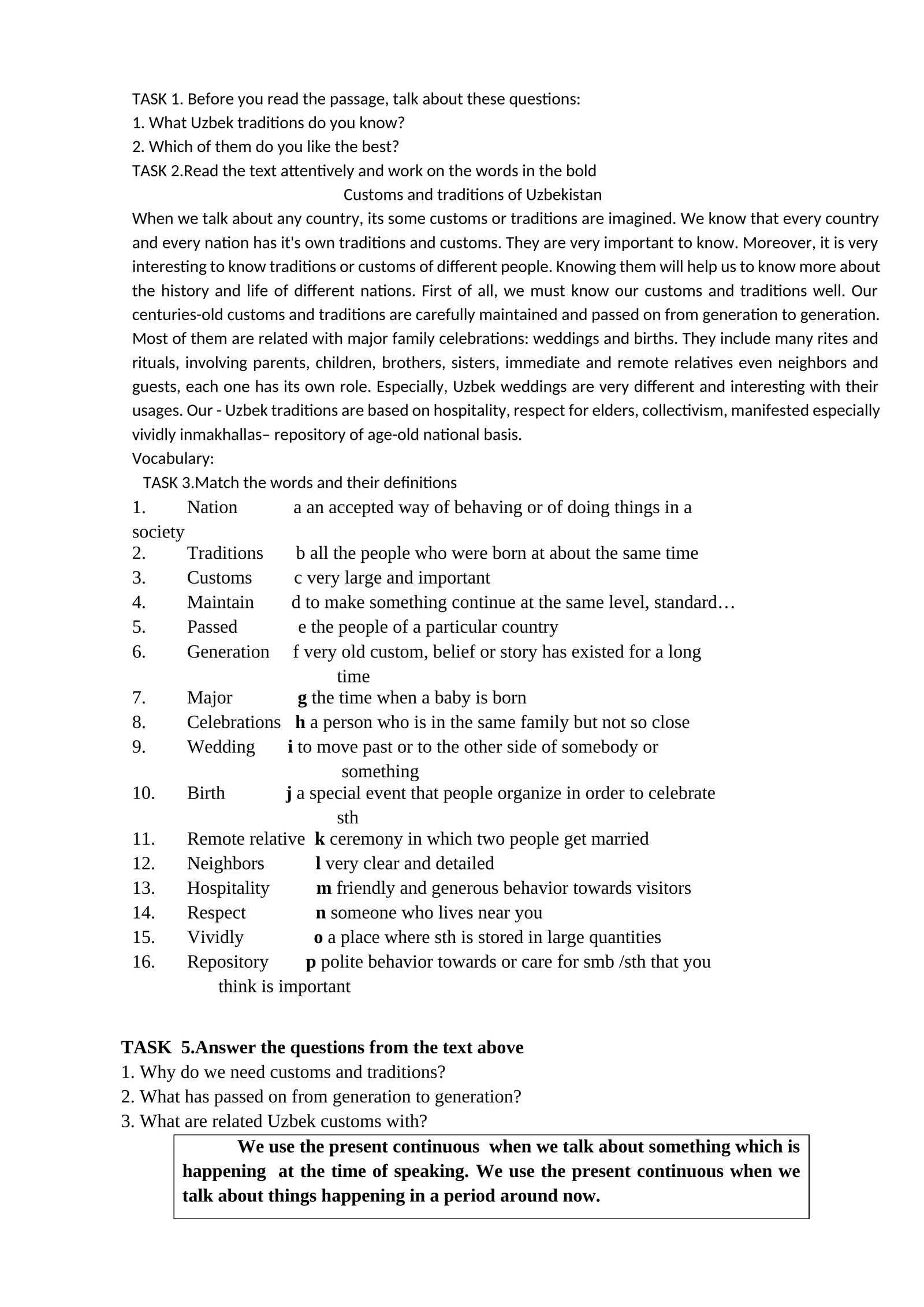 Customs and traditions of Uzbekistan