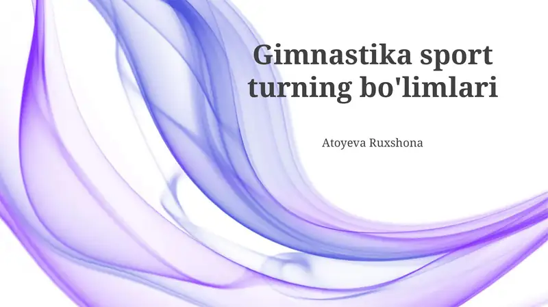 Gimnastika sport turning bo'limlari