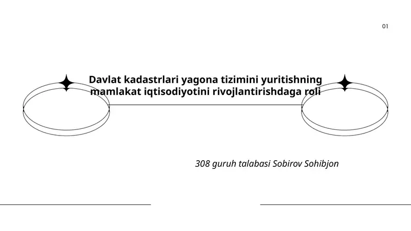 Davlat kadastrlari yagona tizimini yuritishning mamlakat iqtisodiyotini rivojlantirishdaga roli