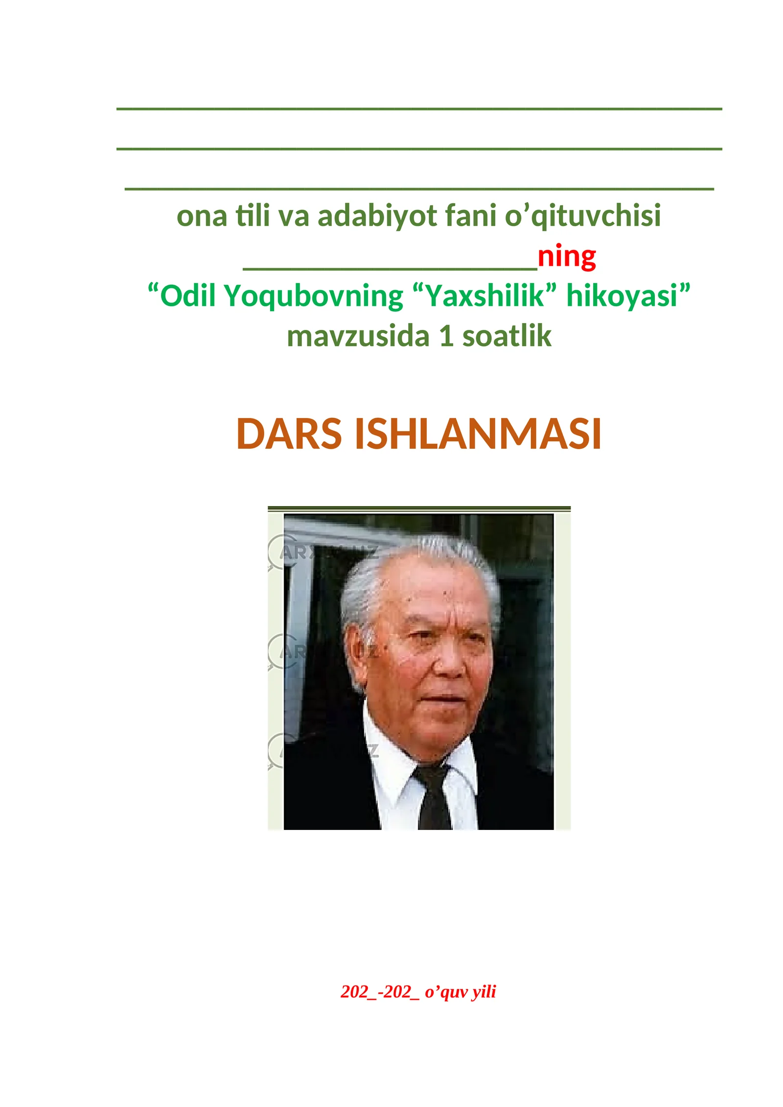 Odil Yoqubovning “Yaxshilik” hikoyasi