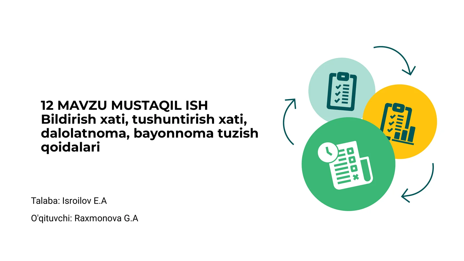 MAVZU MUSTAQIL ISH Bildirish xati