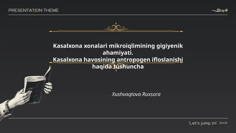 Kasalxona xonalari mikroiqlimining gigiyenik ahamiyati