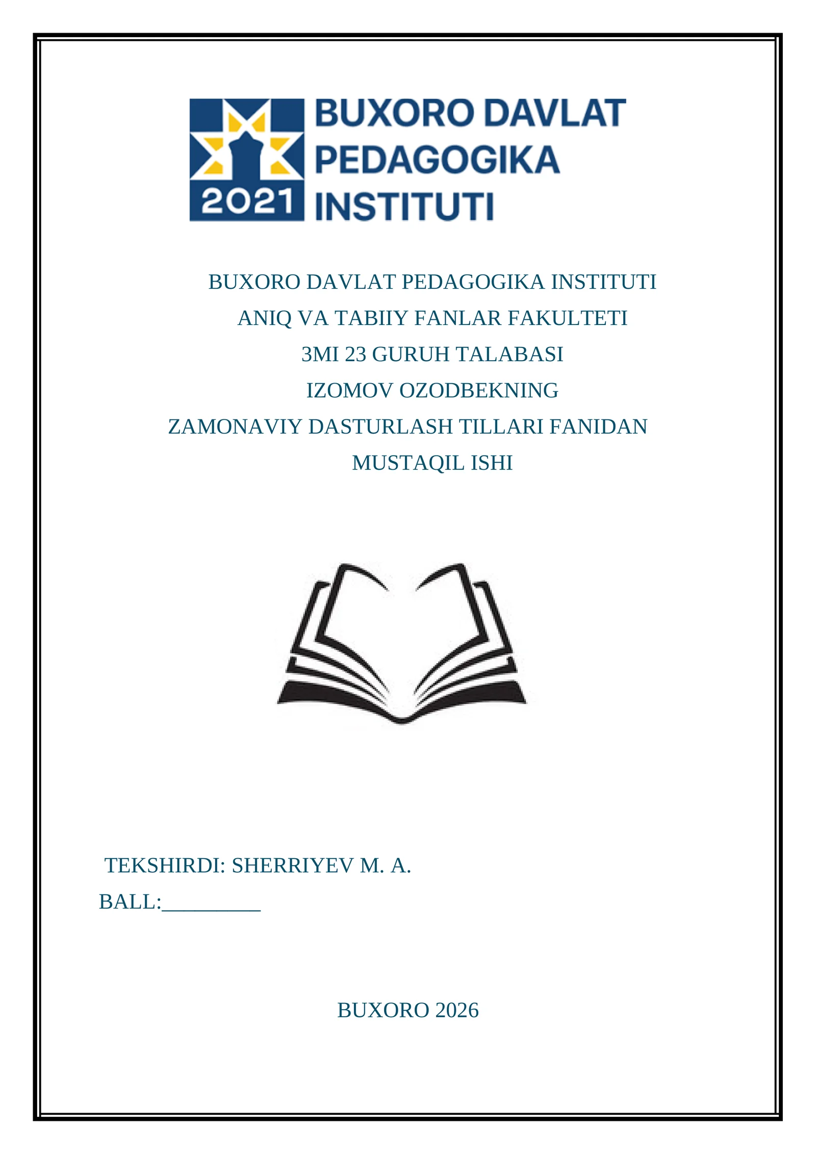 PYTHON DASTURLASH TILIDA FAYLLAR BILAN ISHLASH