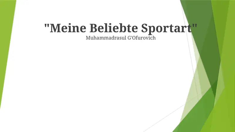 Mening sevimli sportim