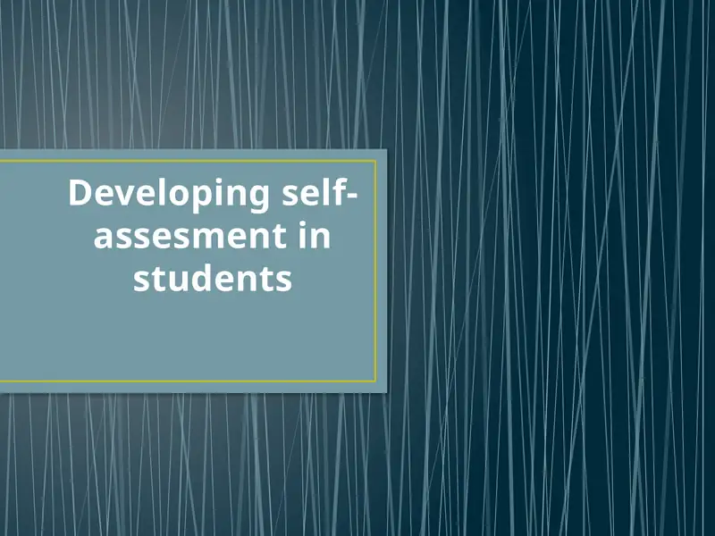 Class Participation: Developing Self-Assessment in Students