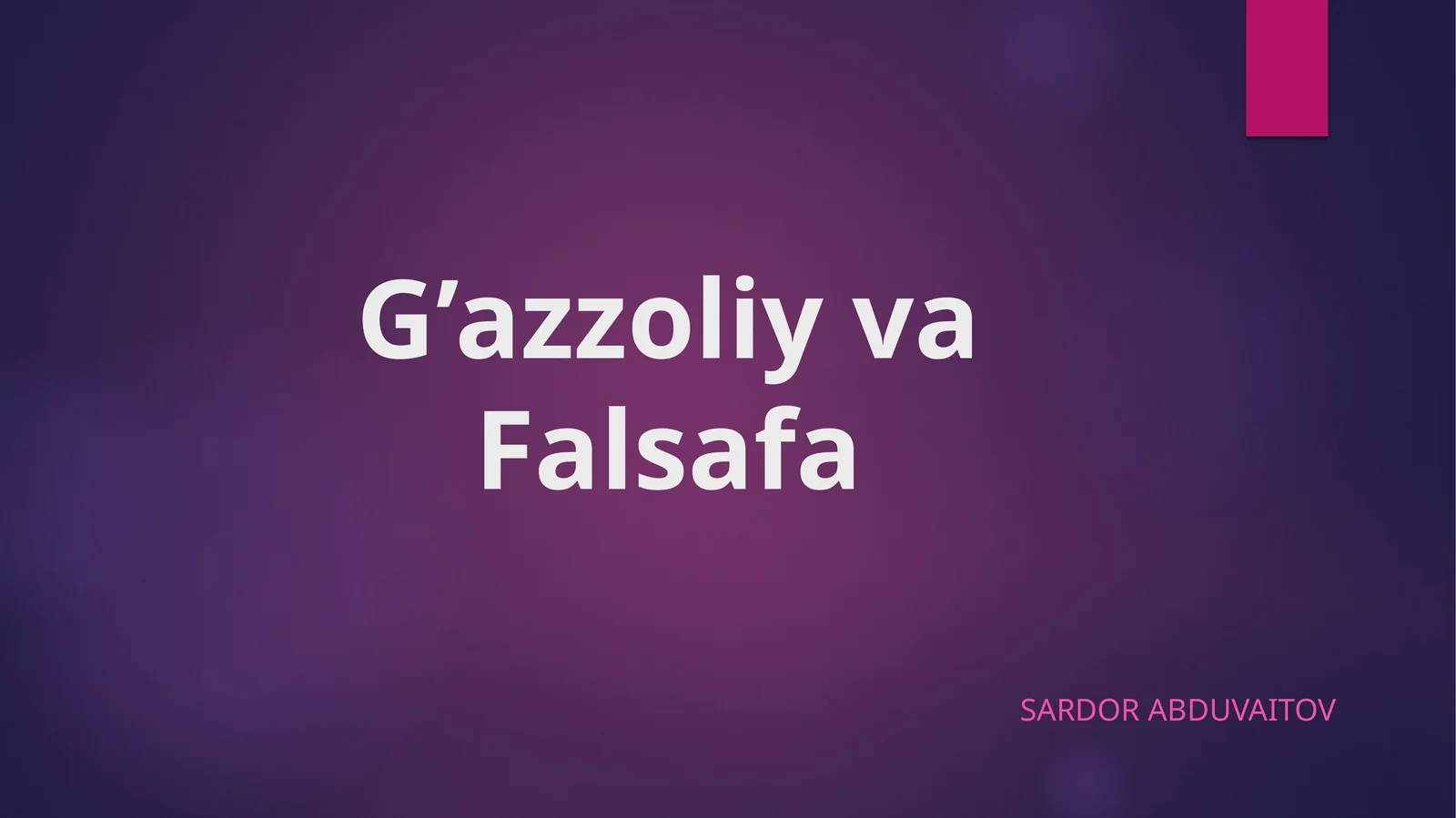 G’azzoliy va Falsafa