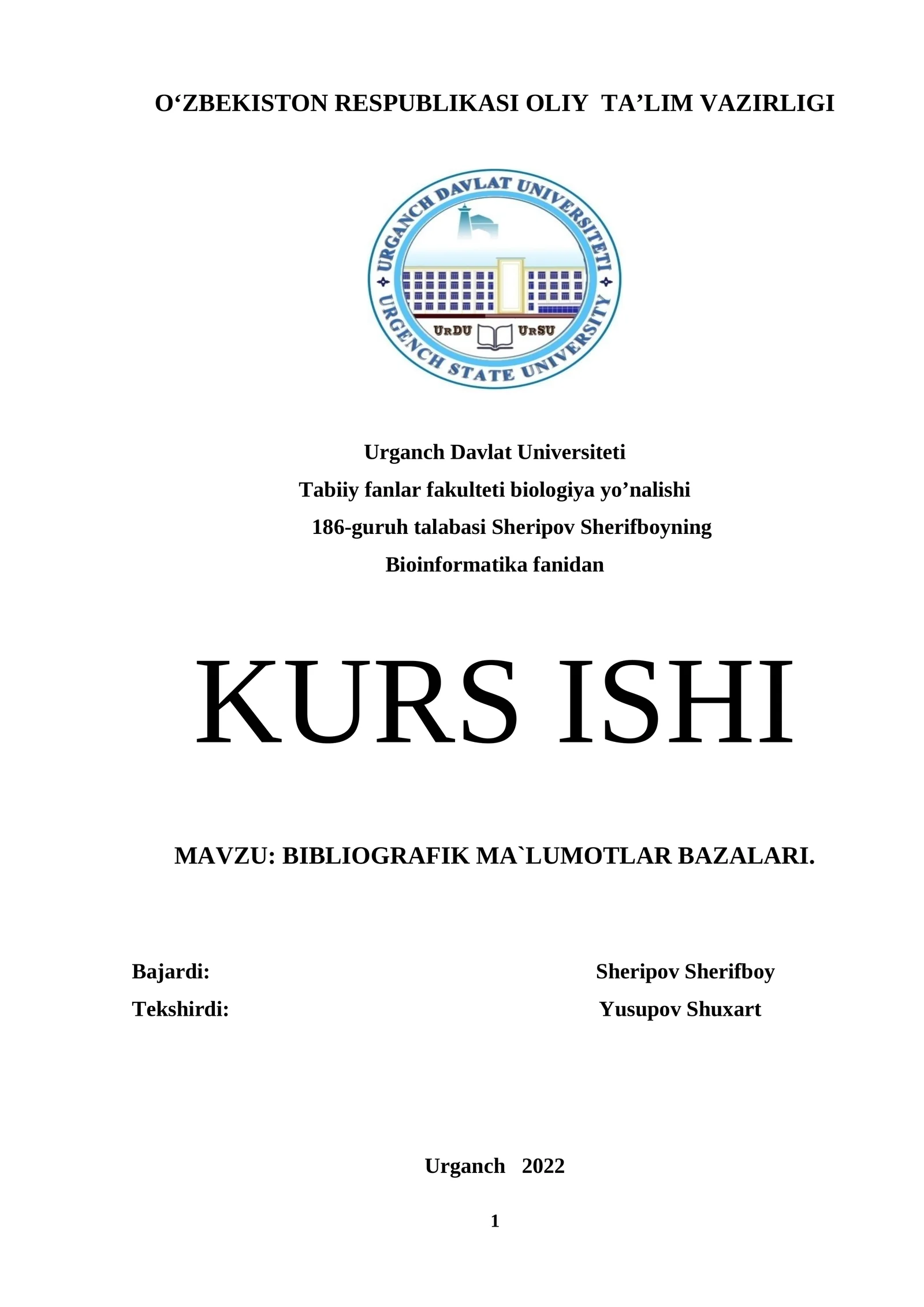 Bibliografik ma`lumotlar bazalari