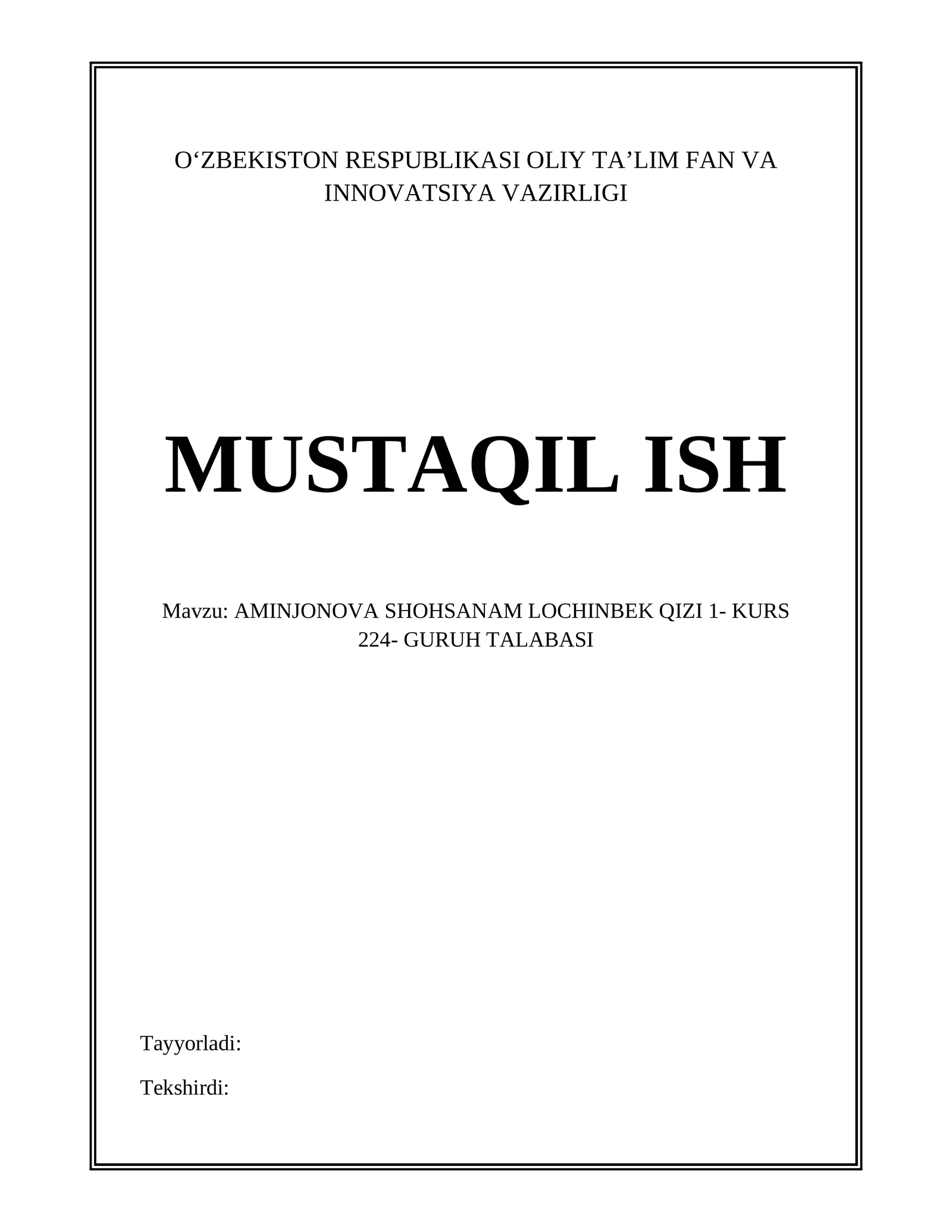 MUSTAQIL ISH