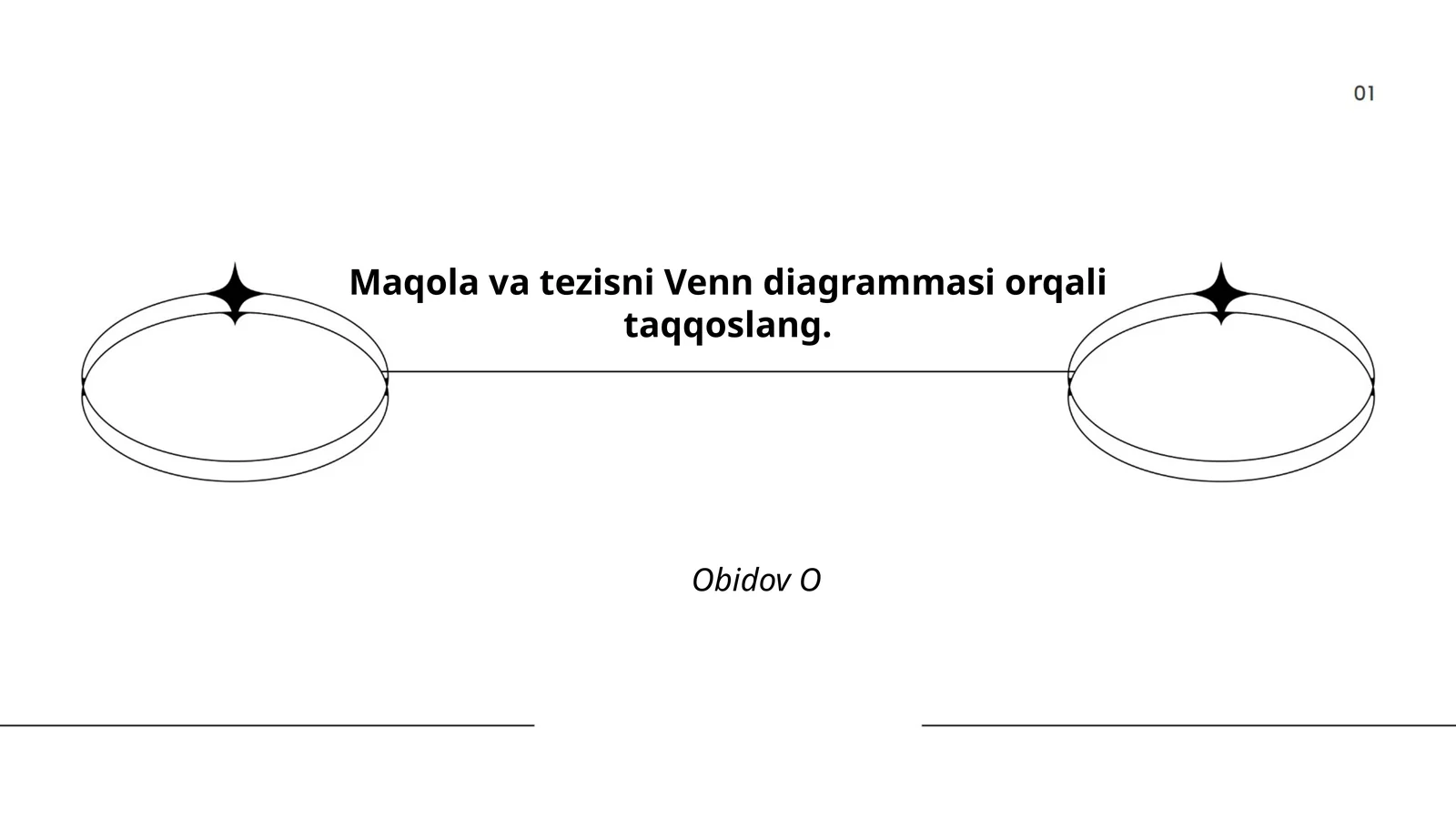 Maqola va tezisni Venn diagrammasi orqali taqqoslang