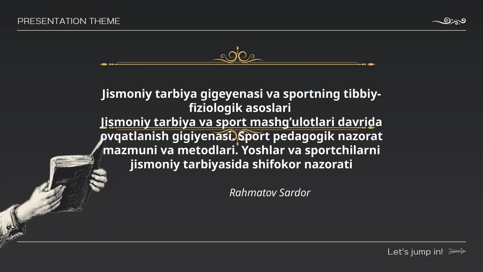 Jismoniy tarbiya gigeyenasi va sportning tibbiy-fiziologik asoslari