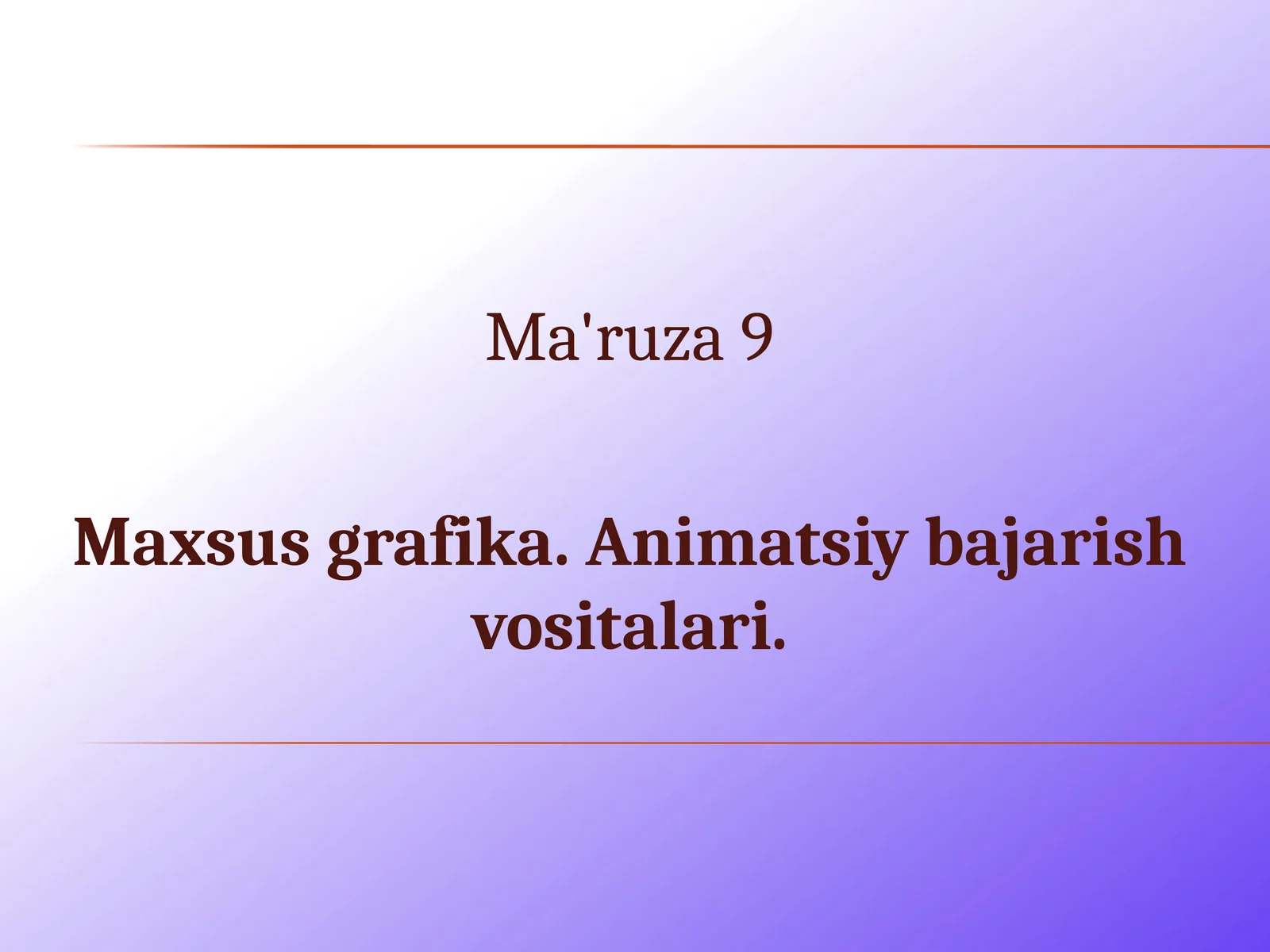 animatsiya bajarish vazifalari