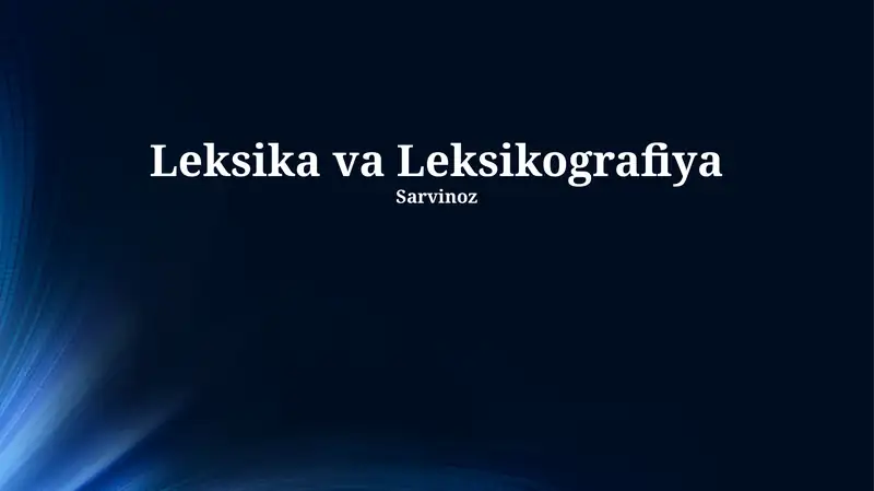Leksika Rasm Leksika va Leksikografiya