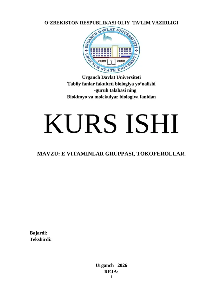 E VITAMINLAR GRUPPASI, TOKOFEROLLAR