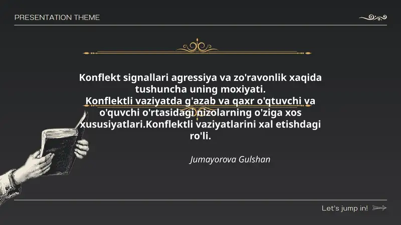 Konflekt signallari agressiya va zo'ravonlik xaqida tushuncha uning moxiyati