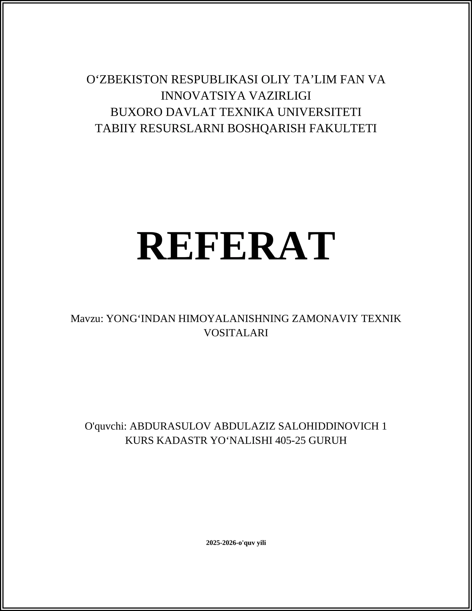 Avtomatik yong‘in signalizatsiya tizimlari