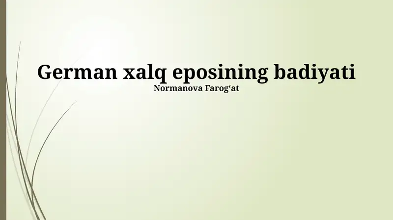 German xalq eposining badiyati