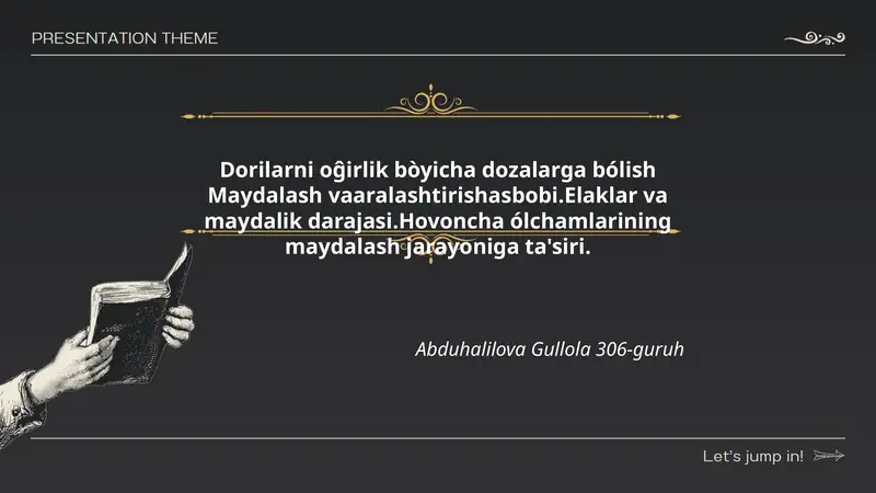 Dorilarni oĝirlik bòyicha dozalarga bólish Maydalash vaaralashtirishasbobi.Elaklar va maydalik darajasi.Hovoncha ólchamlarining maydalash jarayoniga ta'siri.