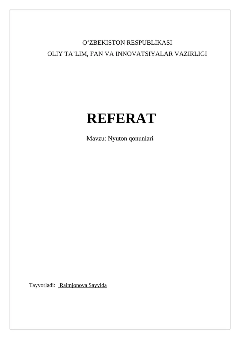 Nyuton qonunlari