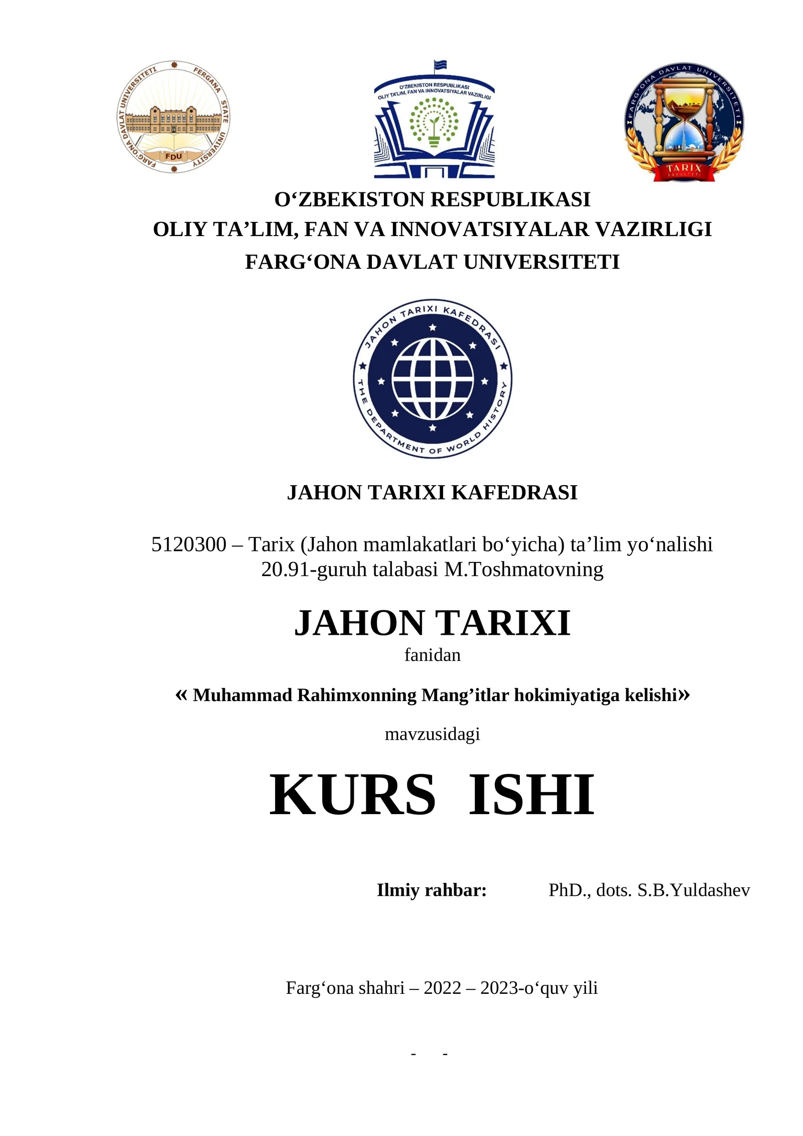 Muhammad Rahimxonning Mang'itlar hokimiyatiga kelishi