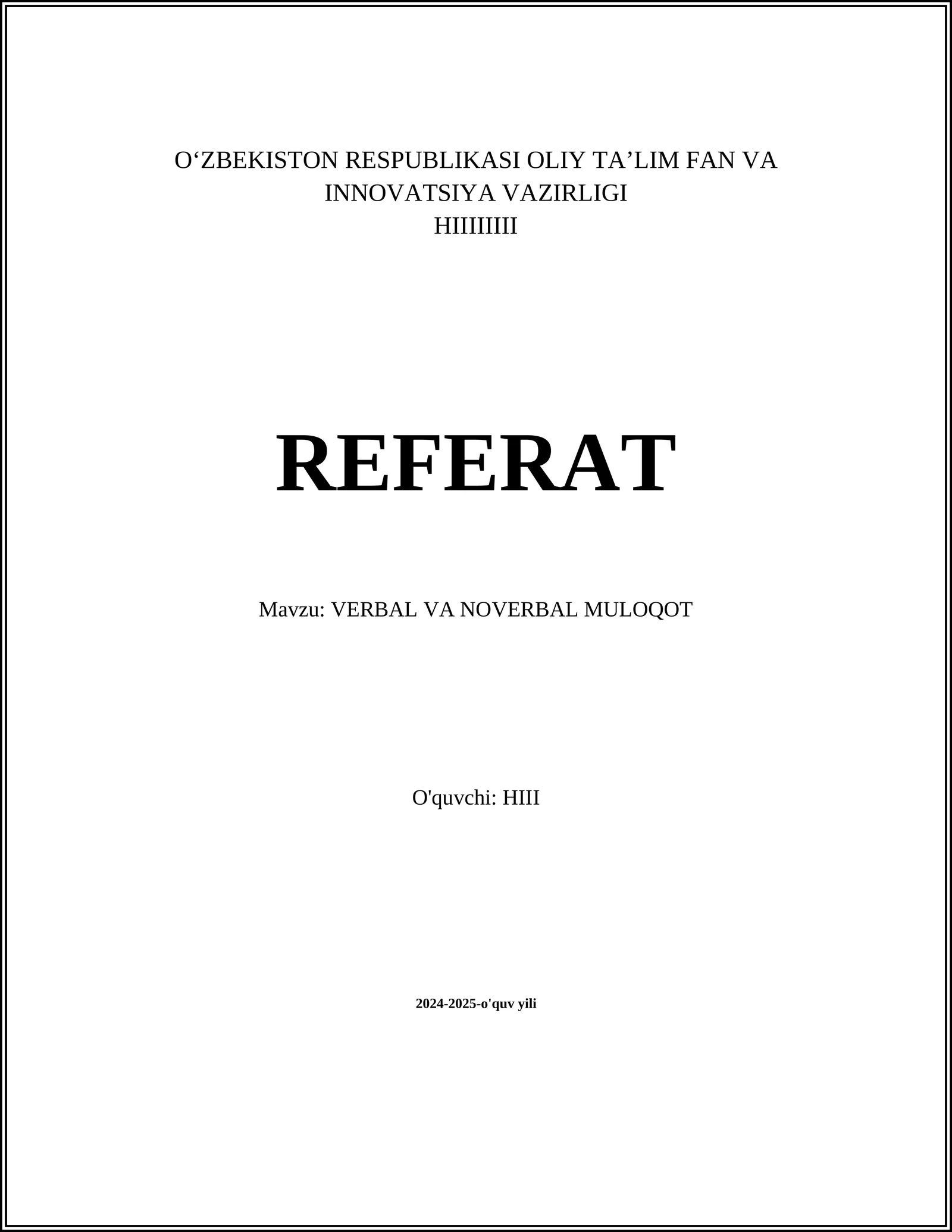 VERBAL VA NOVERBAL MULOQOT