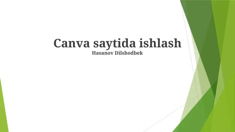 Canva saytida ishlash