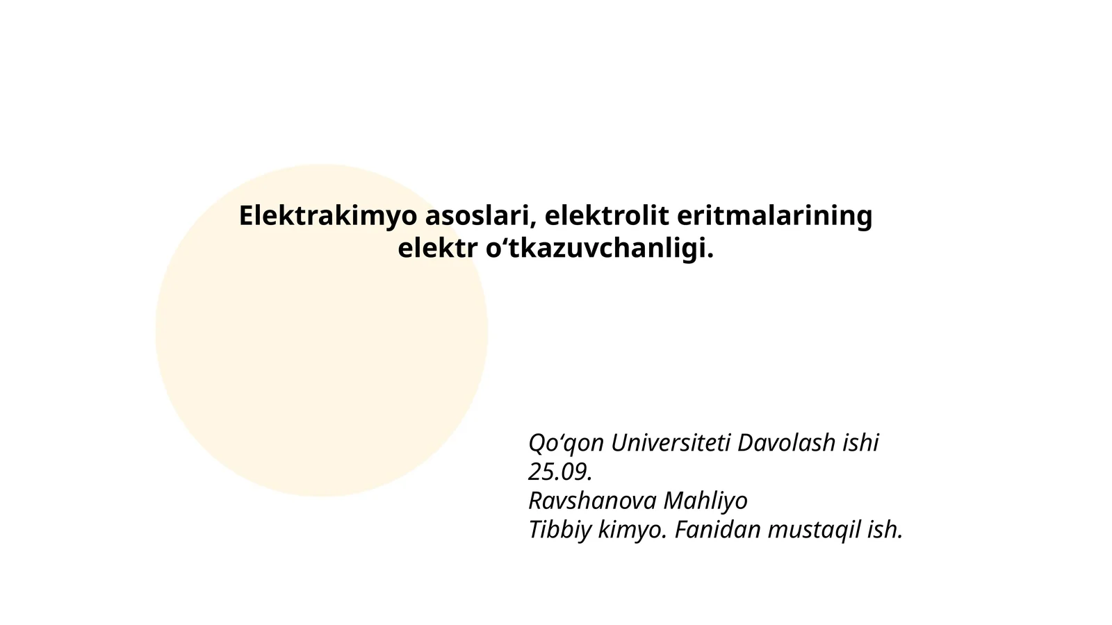 Elektrakimyo asoslari, elektrolit eritmalarining elektr oʻtkazuvchanligi
