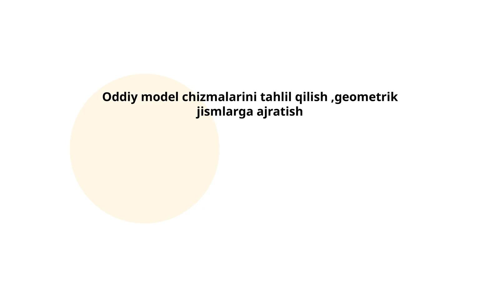 Oddiy chizmalar tahlili