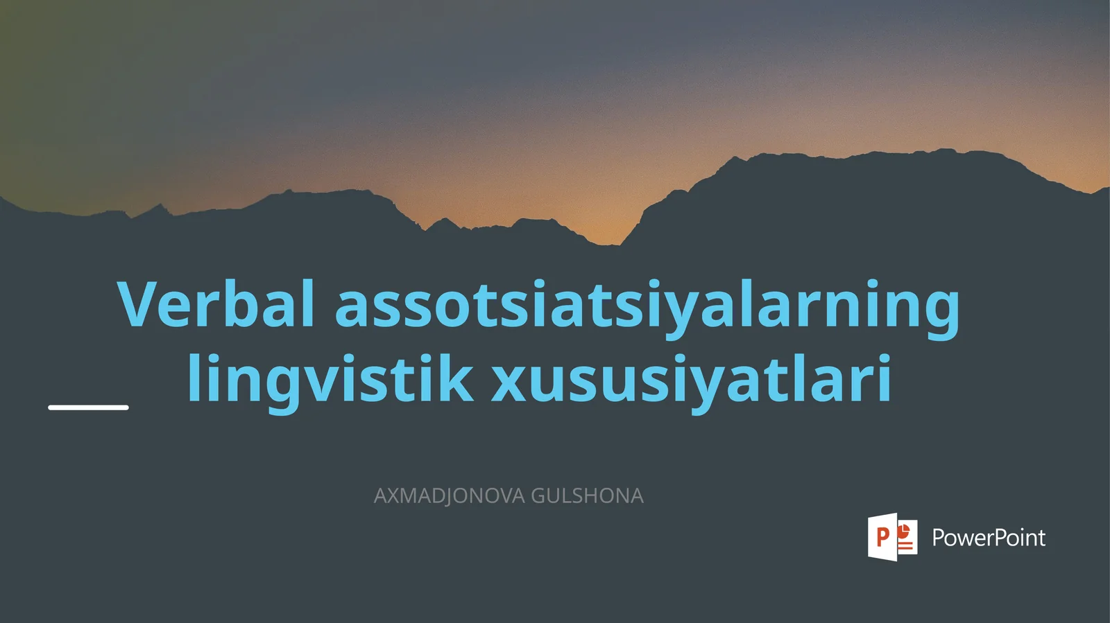 PPT Verbal assotsiatsiyalarning lingvistik xususiyatlari