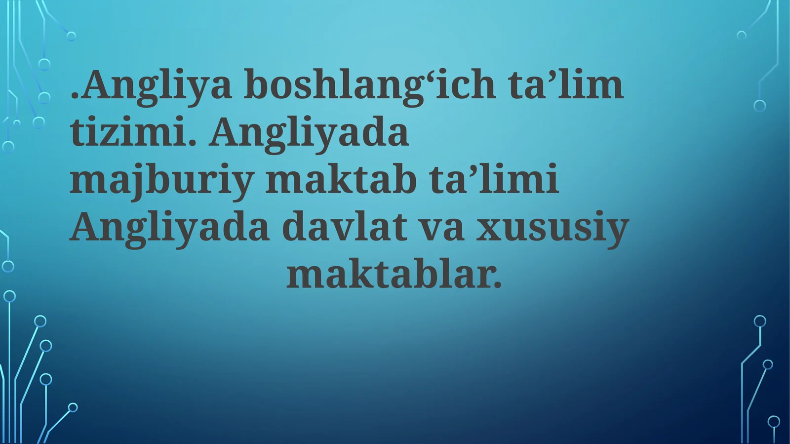 Angliya boshlang'ich ta'lim tizimi