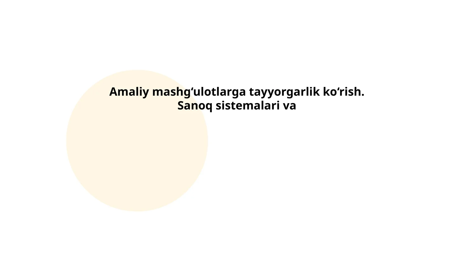 Sanoq sistemalari va