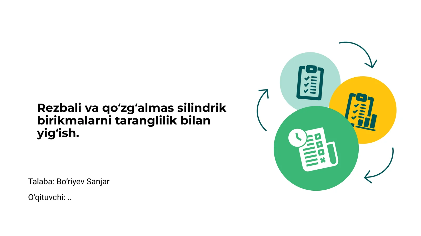 Rezbali va qoʻzgʻalmas silindrik birikmalarni taranglilik bilan yigʻish