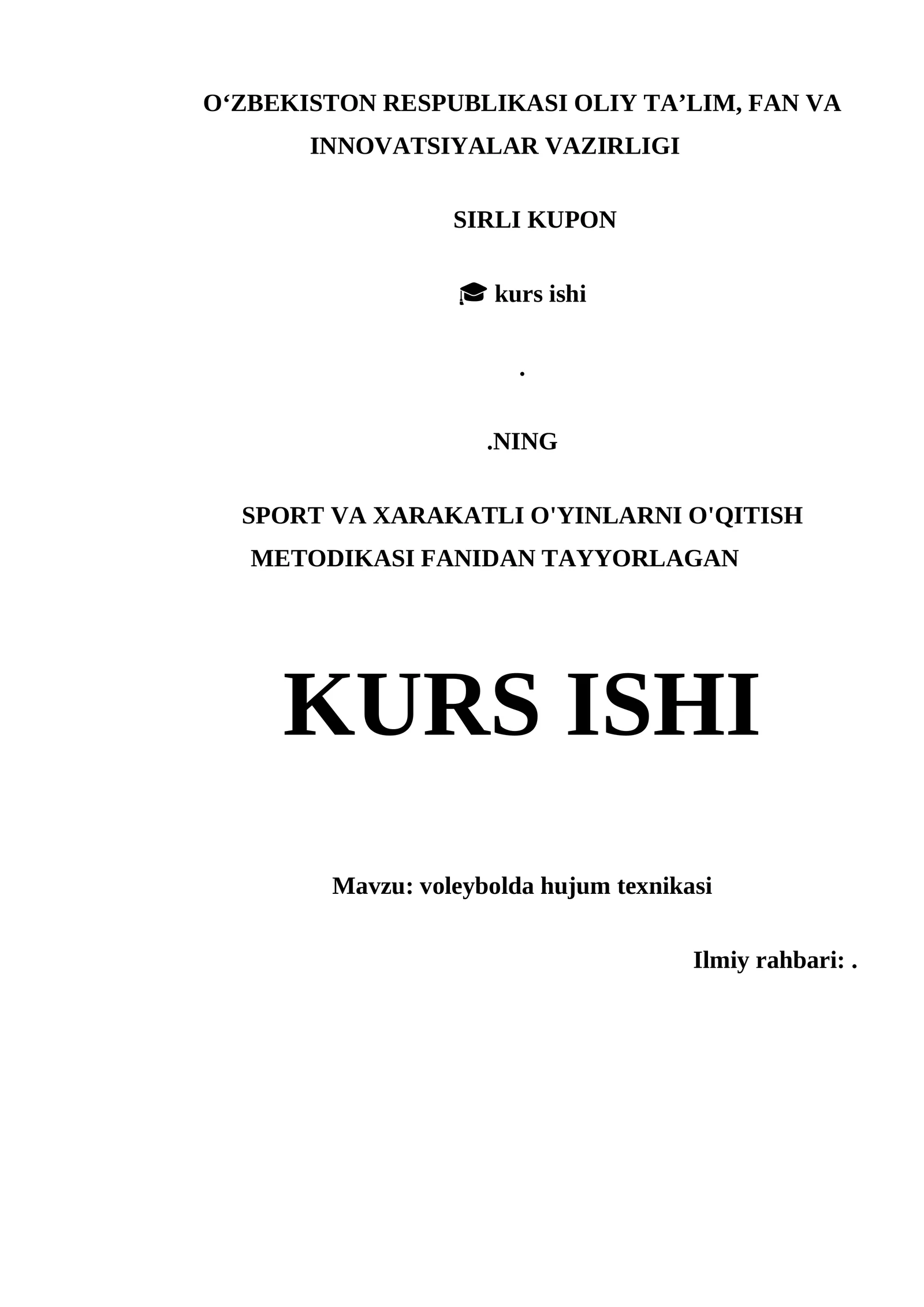 VOLEYBOLDA HUJUM TEXNIKASI
