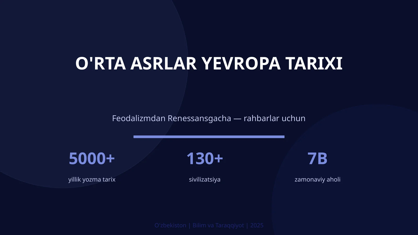 O'RTA ASRLAR YEVROPA TARIXI