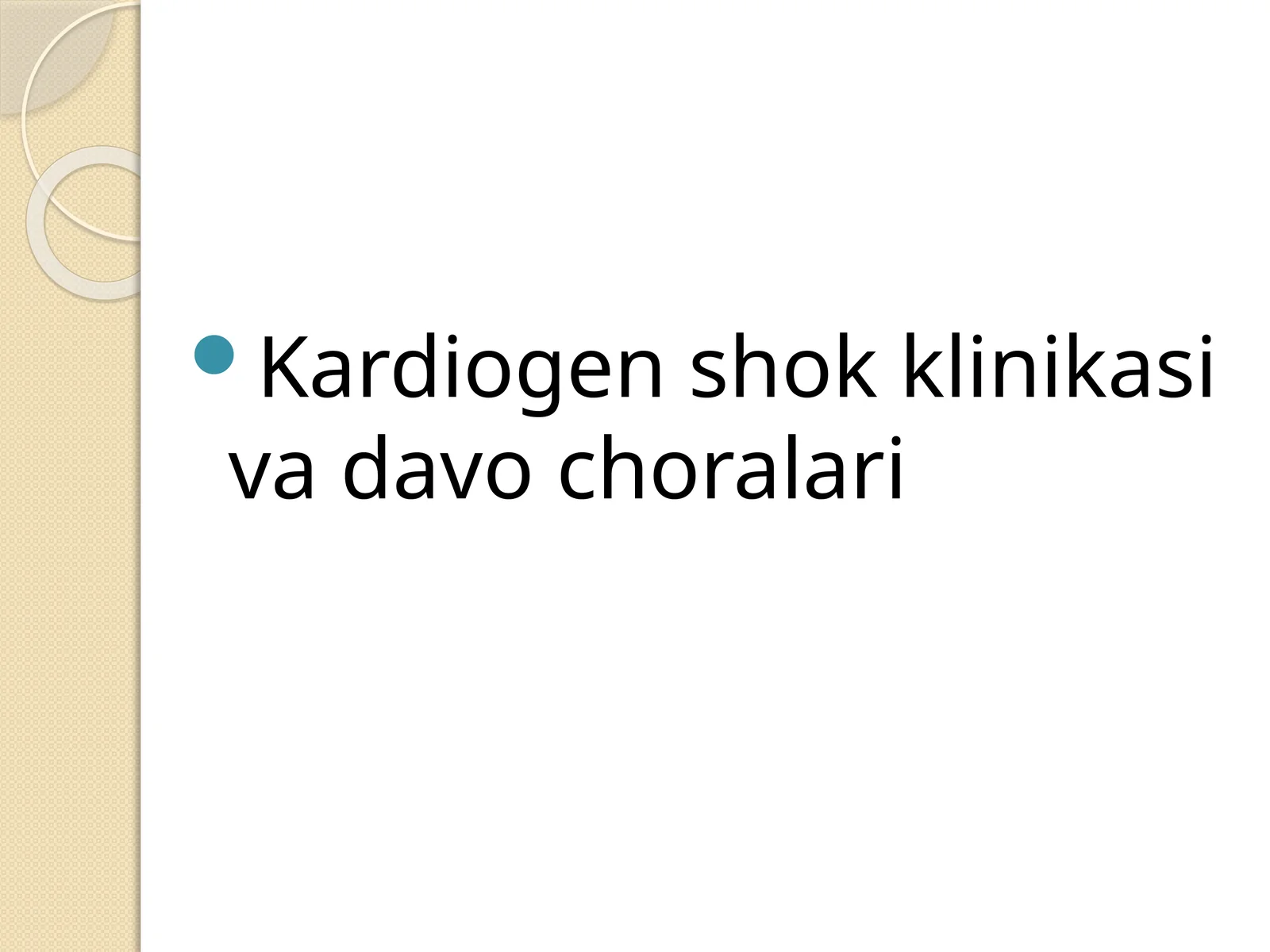 Kardiogen shok klinikasi va davo choralari