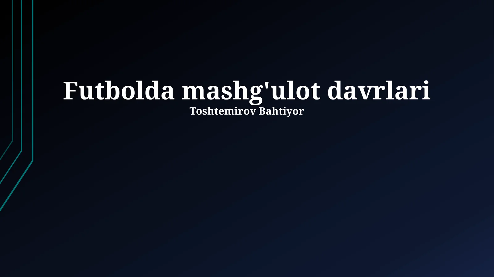 Futbolda mashg'ulot davrlari