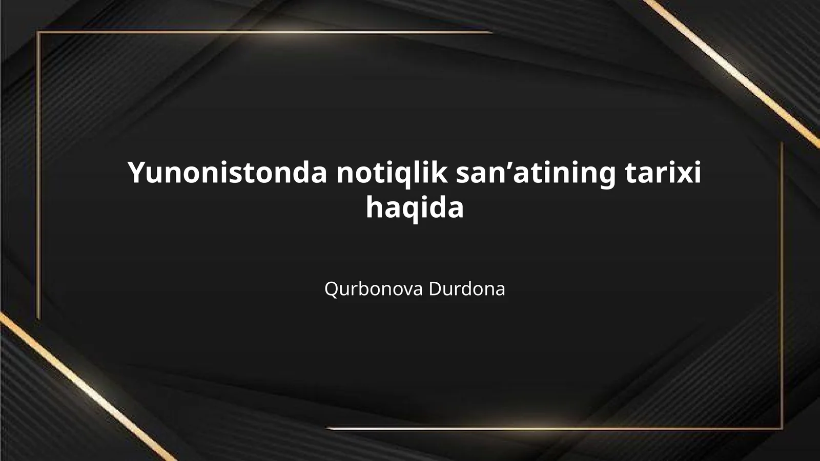 Yunonistonda notiqlik sanʼatining tarixi haqida