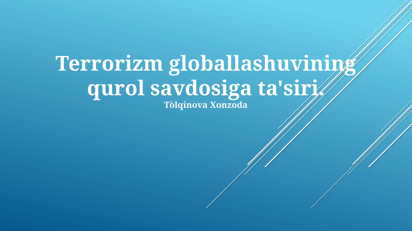 Global Qurol Savdosini Nazorat Qilish Muammolari