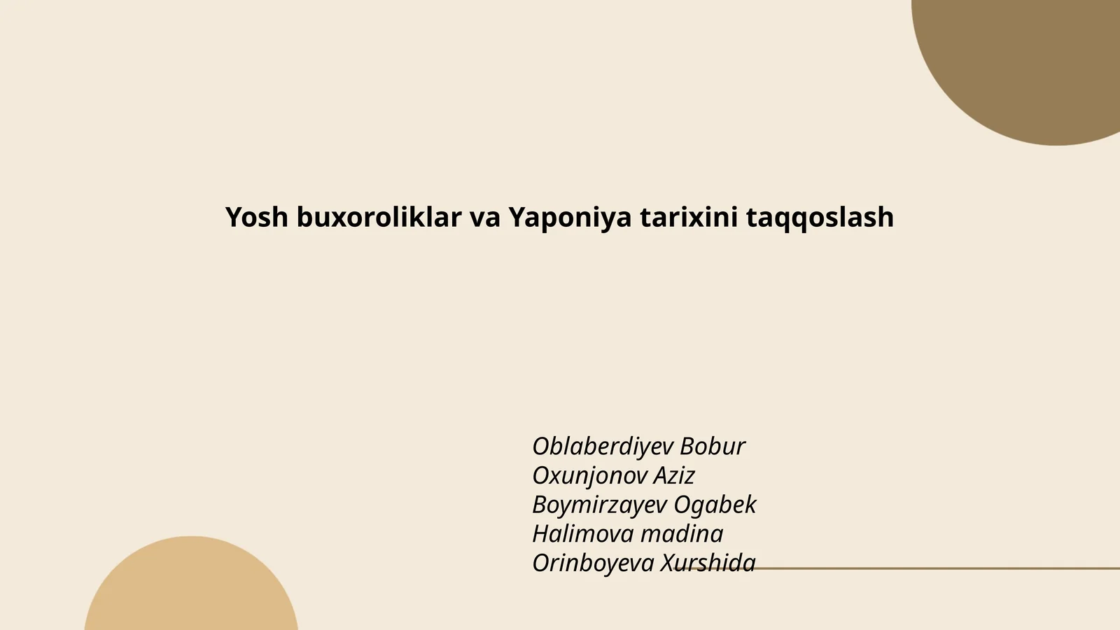 Yosh buxoroliklar va Yaponiya tarixini taqqoslash