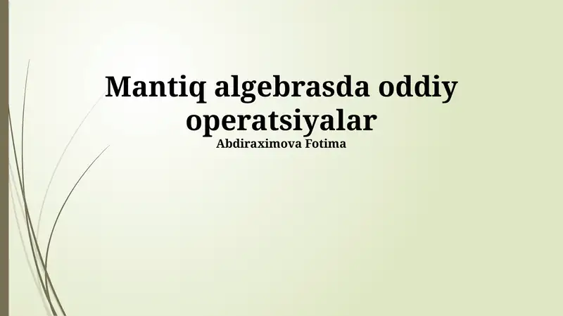 Mantiq algebrasi