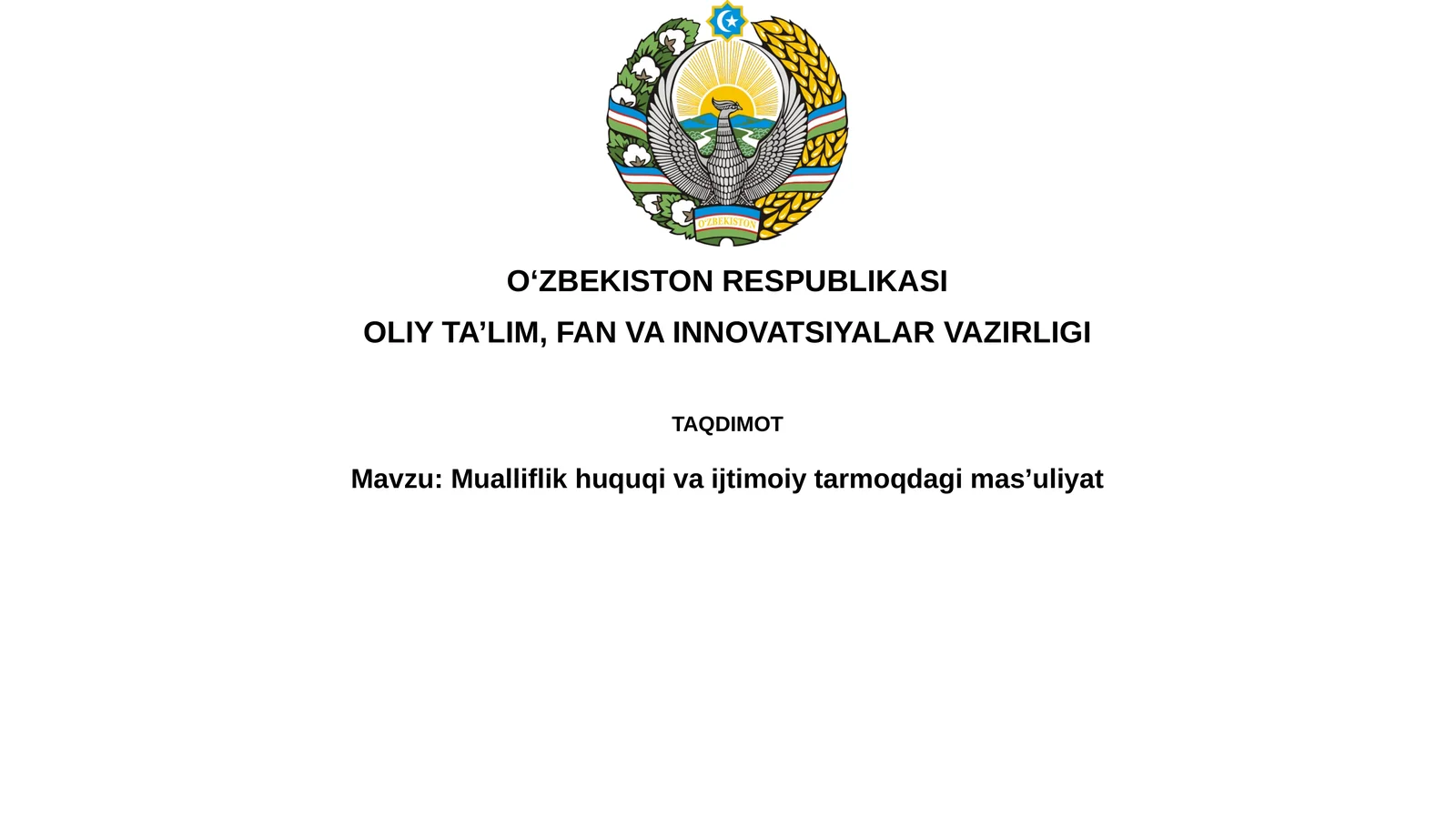 Mualliflik huquqi va ijtimoiy tarmoq mas'uliyati