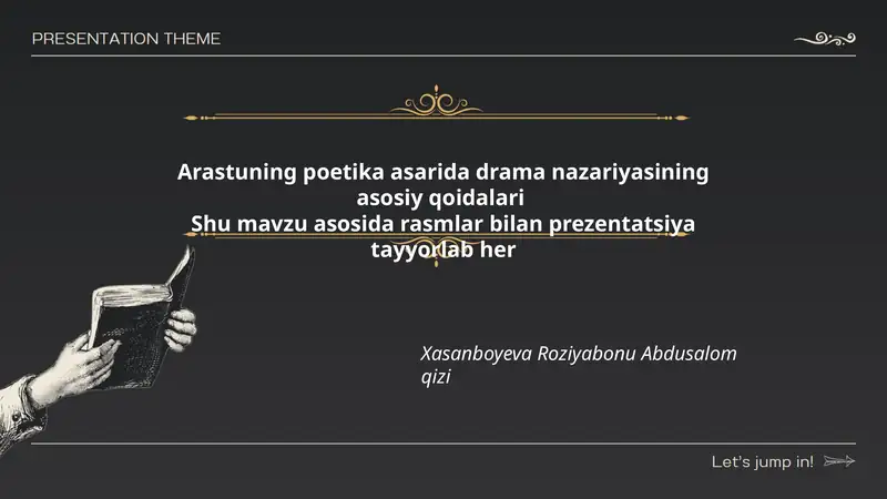 Poetika asarida drama nazariyasining asosiy qoidalari