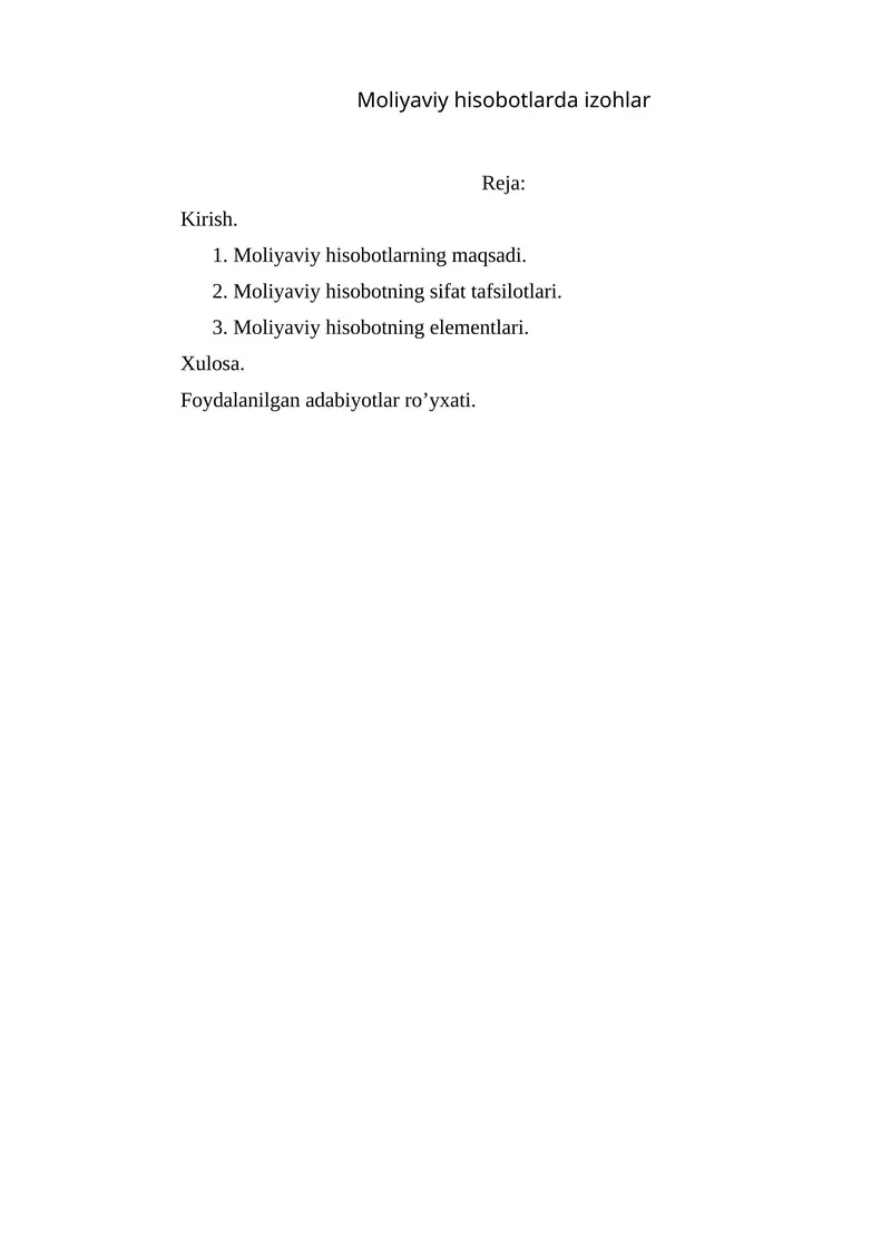 Moliyaviy hisobotlarda izohlar