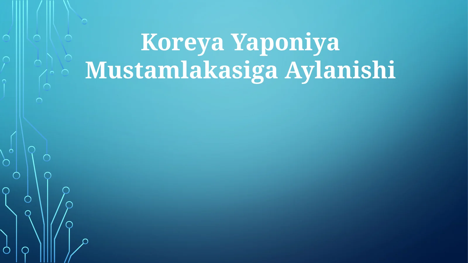 Koreya Yaponiya Mustamlakasiga Aylanishi