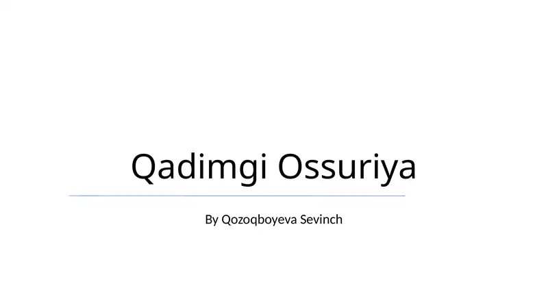 Qadimgi Ossuriya