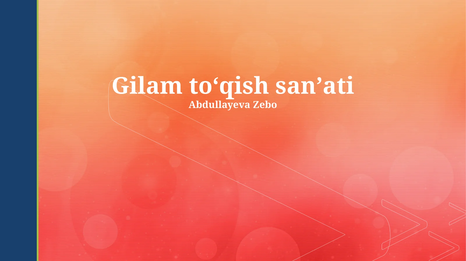 Gilam to'qish san'ati