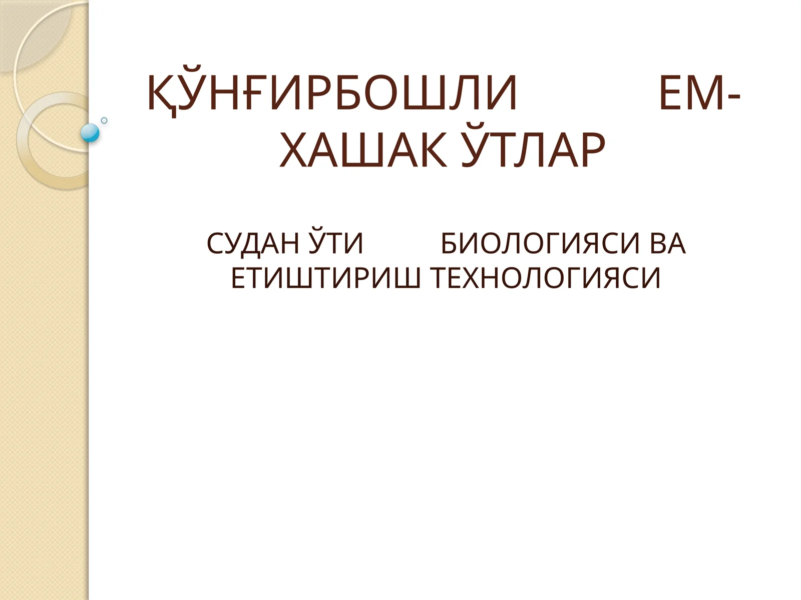 Судан ўти биологияси ва етиштириш технологияси