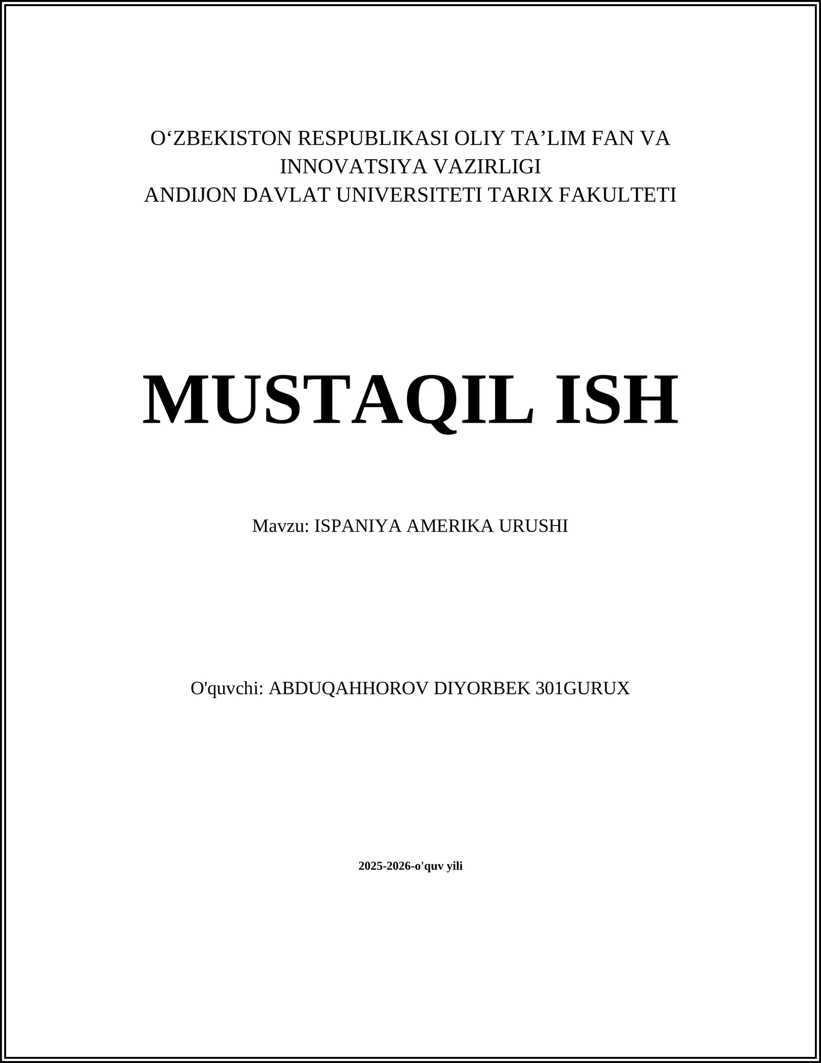 ISPANIYA AMERIKA URUSHI